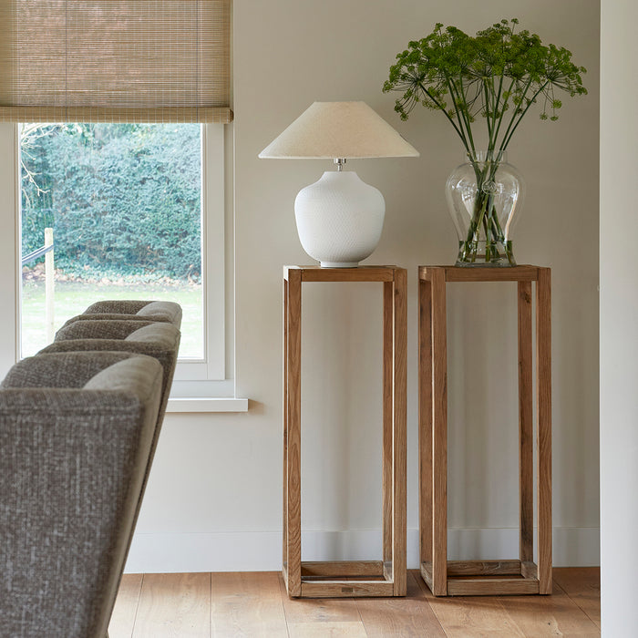 Rivièra Maison - Plantenstandaard in gerecycled eikenhout, 40 cm breed en 110 cm hoog