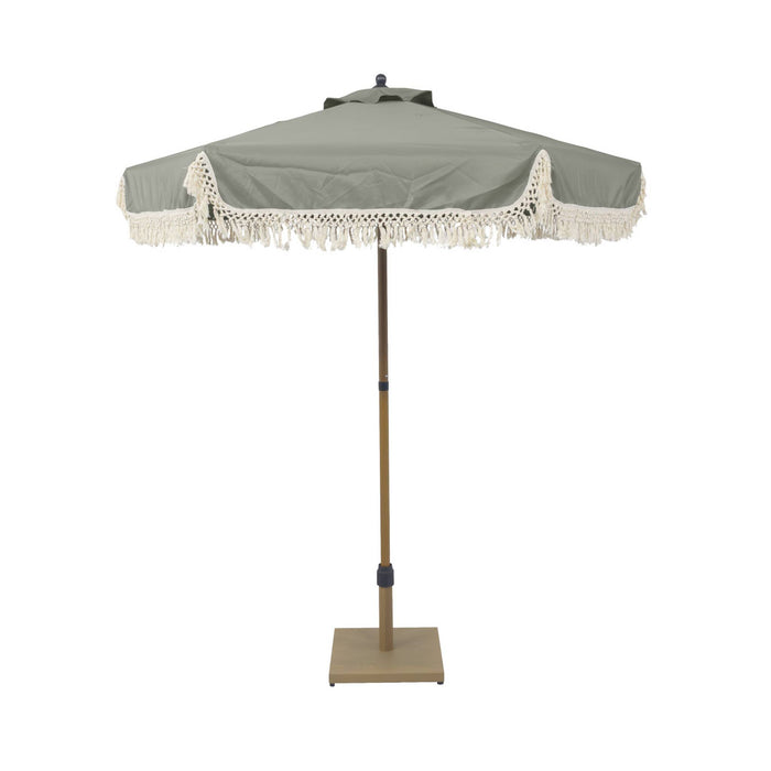sweeek - Parasol recht met franjes 2m, staal
