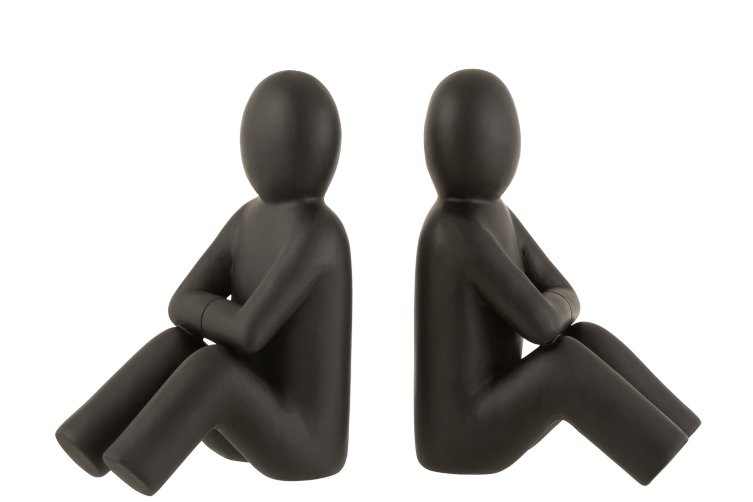 J-Line boekensteun P'tit Maurice - kunststof - zwart - 2 stu