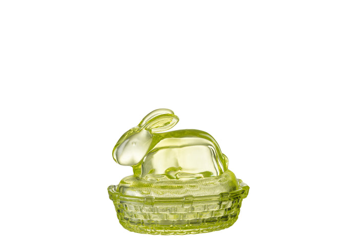 J-Line voorraadpot Konijn - glas - groen - paasdecoratie