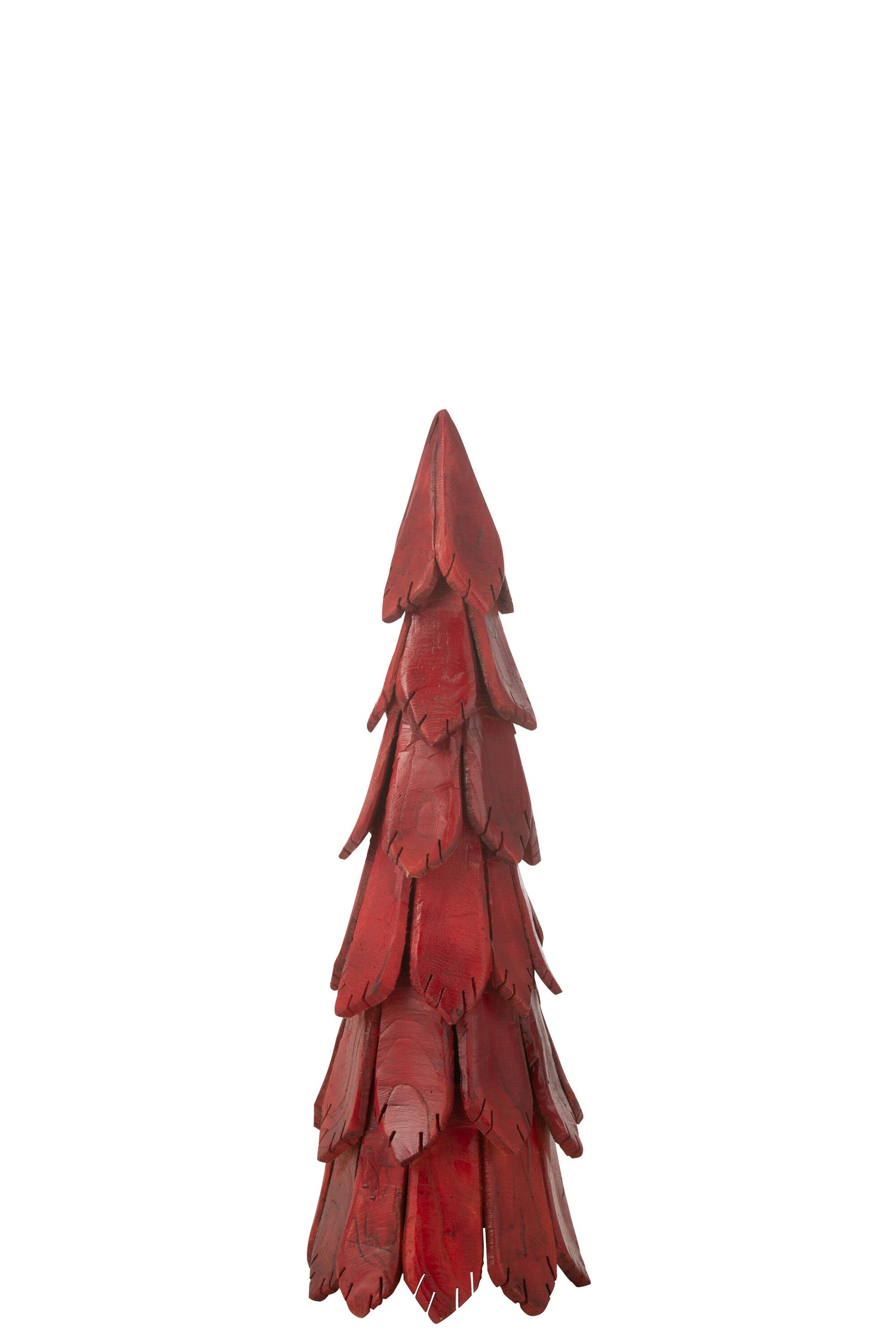 J-Line decoratie Kerstboom Stukken - hout - rood - medium