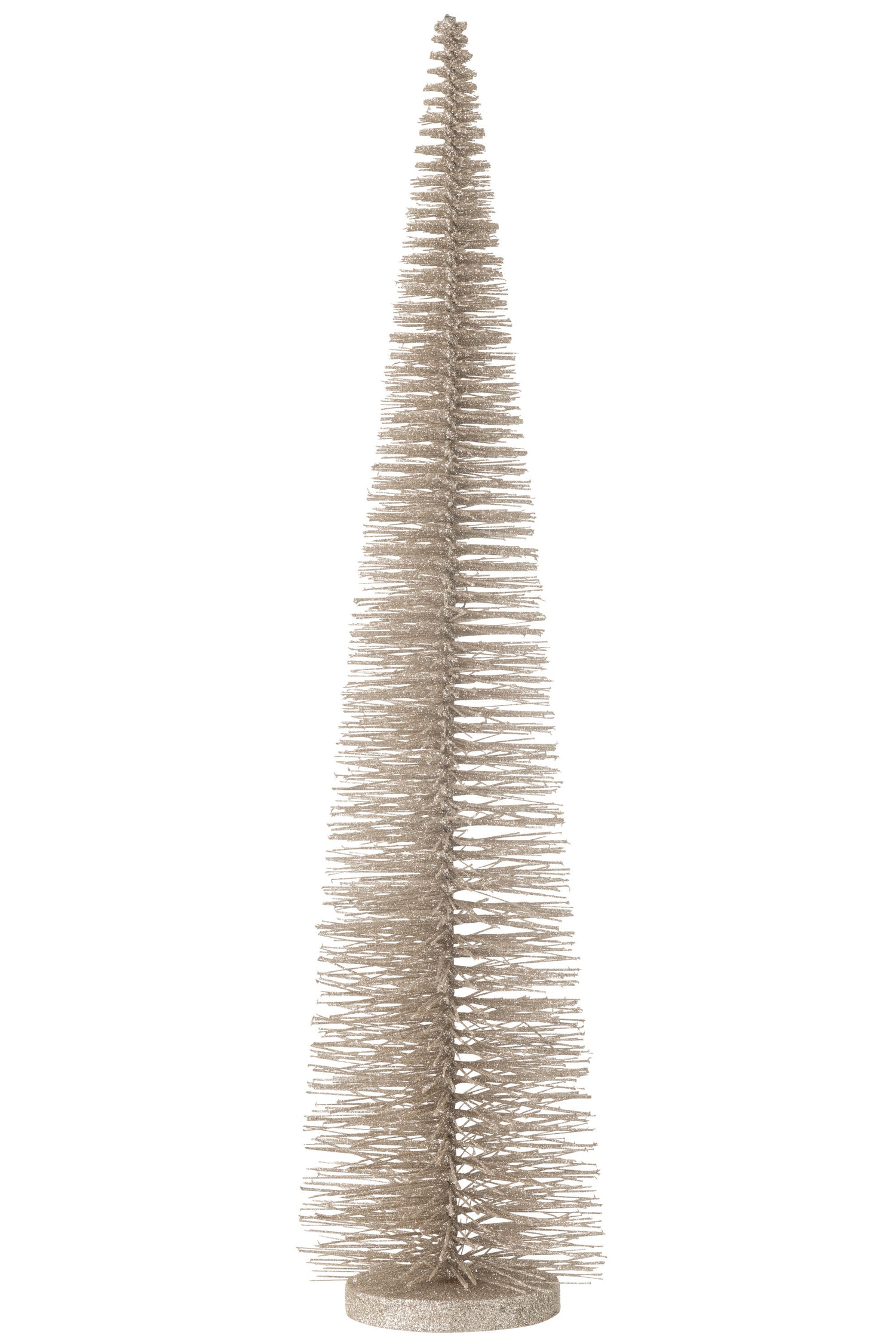 J-Line decoratie kerstboom glitter - kunststof - greige - la