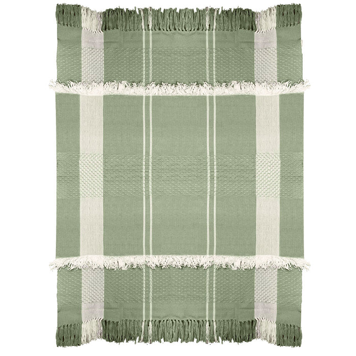 Malagoon Fringe Plaid - Erwtengroen
