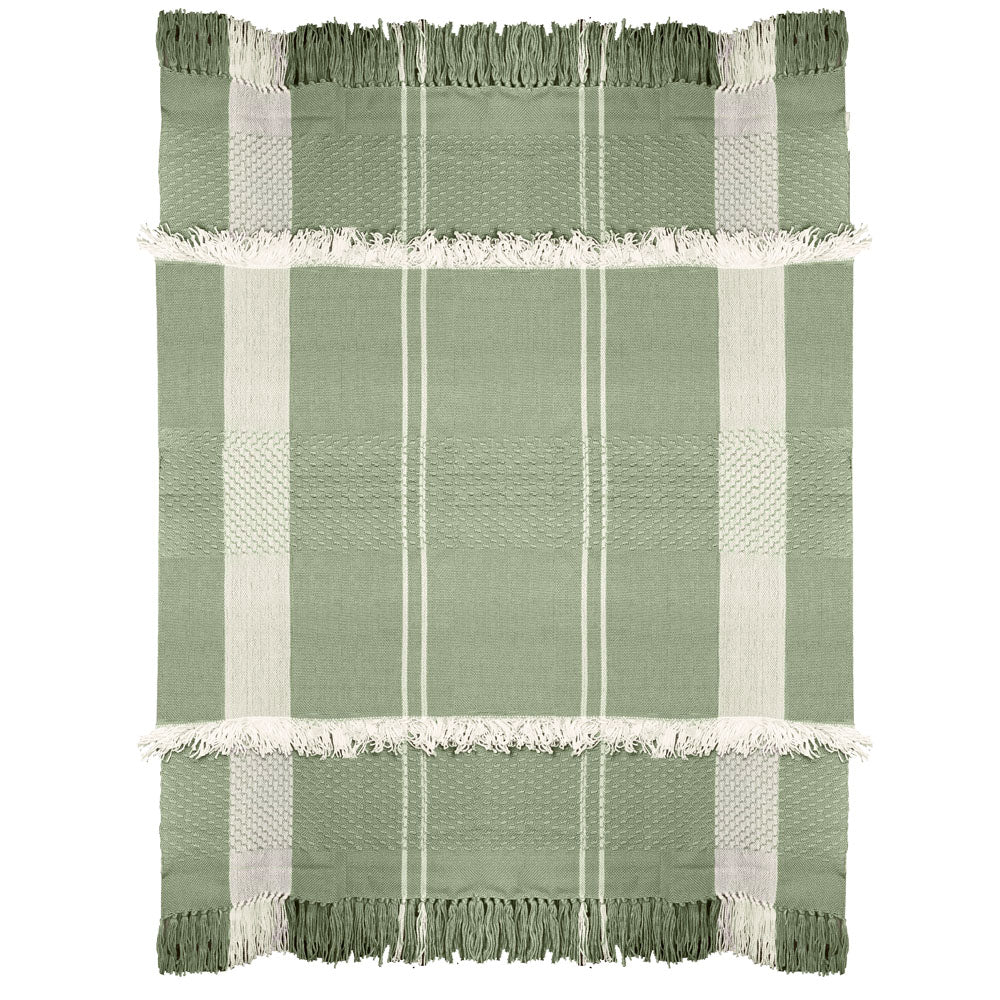 Malagoon Fringe Plaid - Erwtengroen