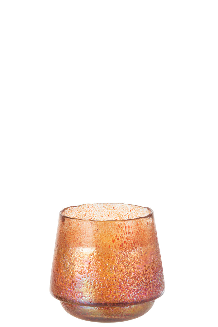 J-Line kaarshouder Stippen - glas - oranje - large