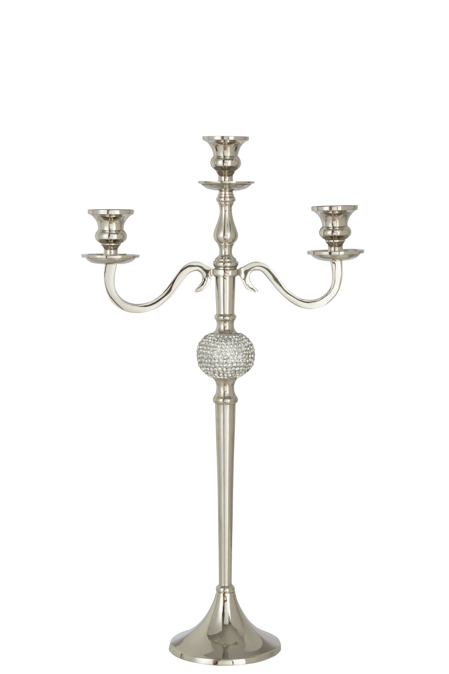 J-Line kandelaar 3 Armen Diamant - aluminium - zilver