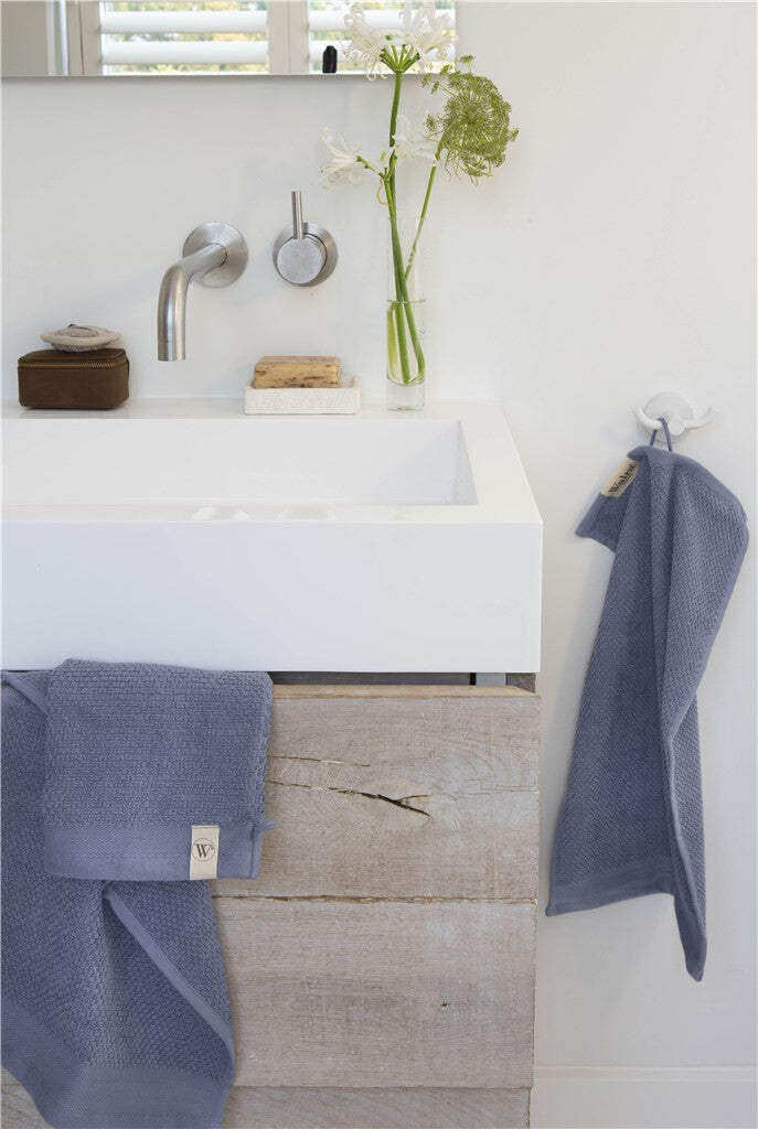 Walra - Badlaken Soft Cotton Popcorn (PP) - 70x140 - Blauw