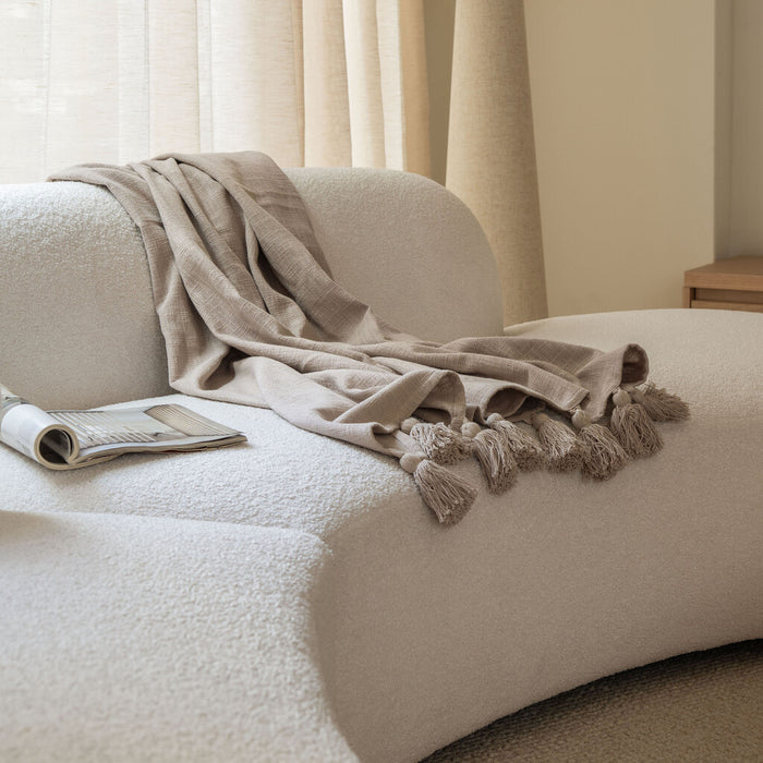 Walra - Plaid Funny Frays - 130x170 - Naturel