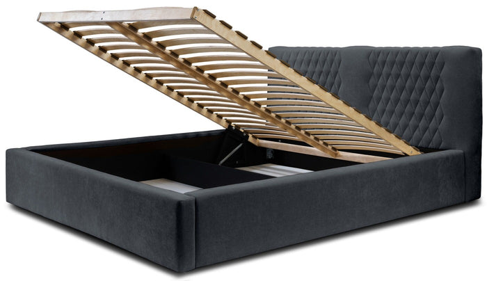 Trae Mobler Montana 140 x 200 cm Gestoffeerd Bed Donkerblauw