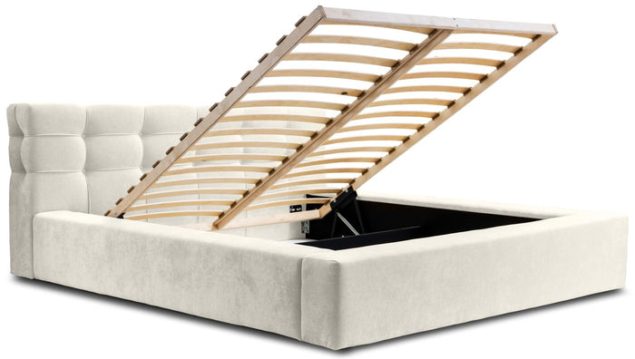 Trae Mobler Grace 140 x 200 cm Gestoffeerd Bed Lichtgrijs