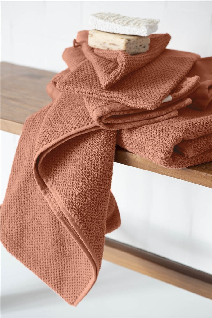 Walra - Gastendoek Soft Cotton Popcorn - 2x 30x50 - Terra