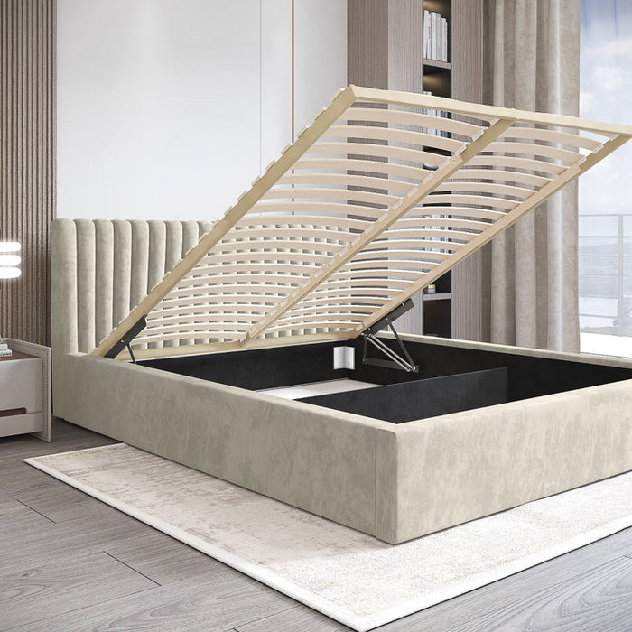 Trae Mobler Vegas 160 x 200 cm Gestoffeerd Bed Creme