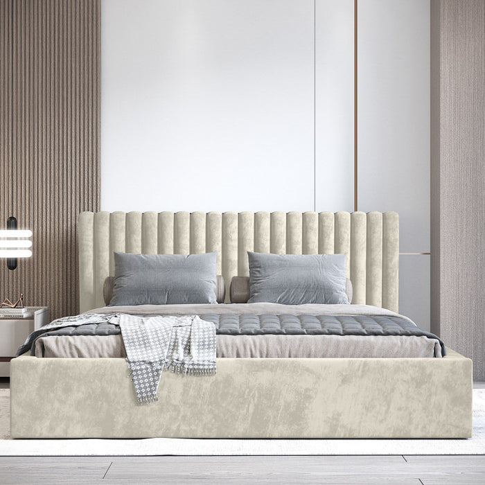 Trae Mobler Vegas 160 x 200 cm Gestoffeerd Bed Creme
