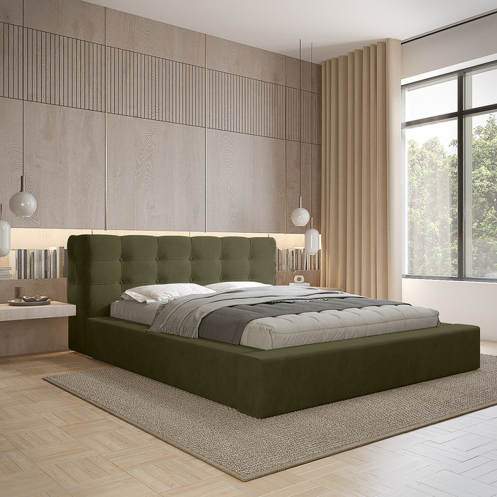 Trae Mobler Grace 180 x 200 cm Gestoffeerd Bed Bosgroen