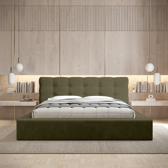 Trae Mobler Grace 180 x 200 cm Gestoffeerd Bed Bosgroen