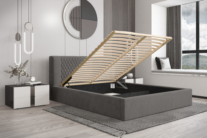 Trae Mobler Montana 160 x 200 cm Gestoffeerd Bed Donkergrijs