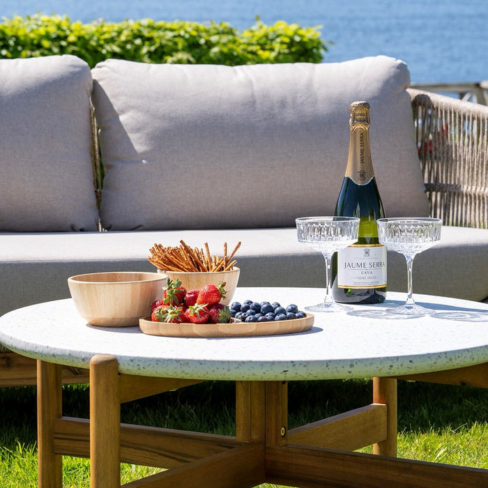 House Nordic Terracina Ronde Salontafel Acacia|Terrazo