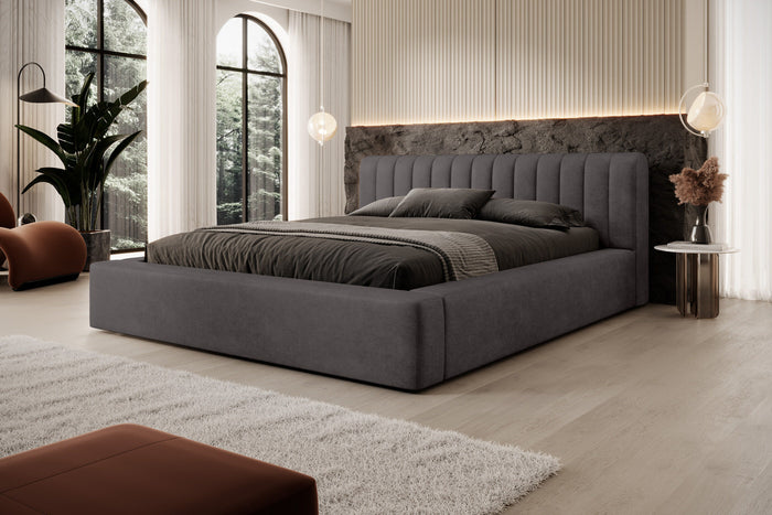 Trae Mobler Amira 140 x 200 cm Gestoffeerd Bed Antraciet