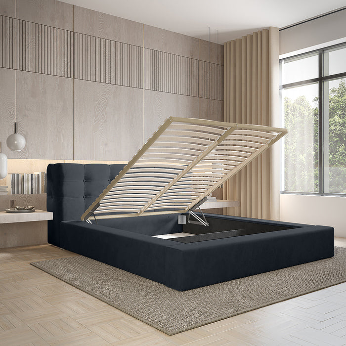 Trae Mobler Grace 140 x 200 cm Gestoffeerd Bed Donkerblauw