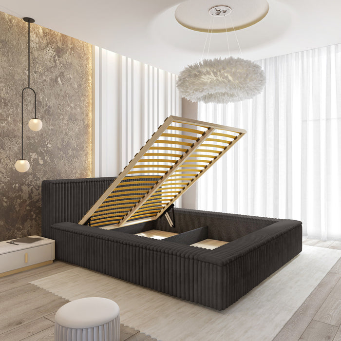 Trae Mobler Melody 160 x 200 cm Gestoffeerd Bed Donkergrijs