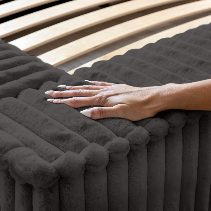 Trae Mobler Melody 160 x 200 cm Gestoffeerd Bed Donkergrijs