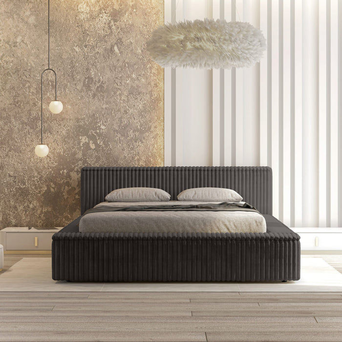 Trae Mobler Melody 160 x 200 cm Gestoffeerd Bed Donkergrijs