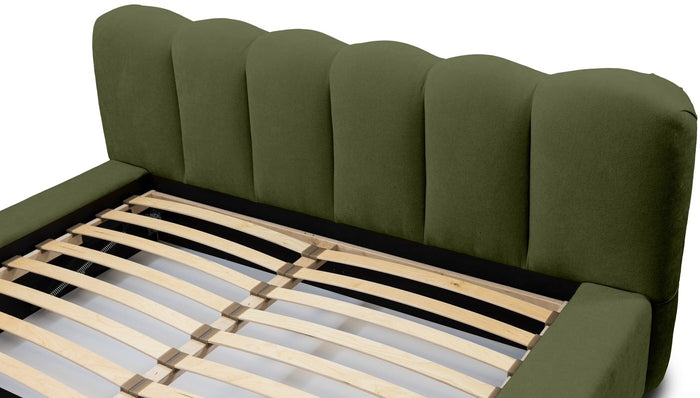 Trae Mobler Dallas 140 x 200 cm Gestoffeerd Bed Bosgroen