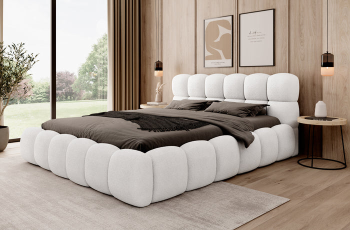 Trae Mobler Boston 160 x 200 cm Gestoffeerd Bed Naturel