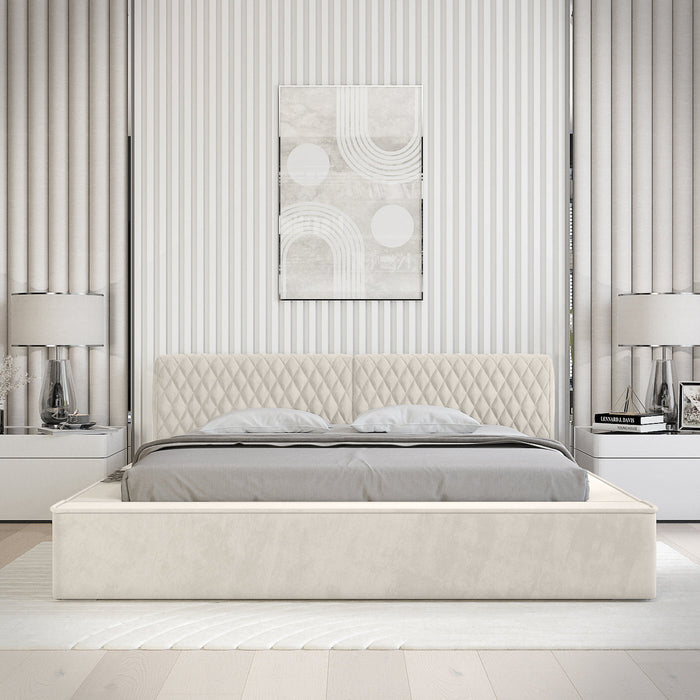 Trae Mobler Azurro 180 x 200 cm Gestoffeerd Bed Lichtgrijs