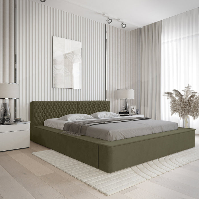 Trae Mobler Azurro 180 x 200 cm Gestoffeerd Bed Bosgroen