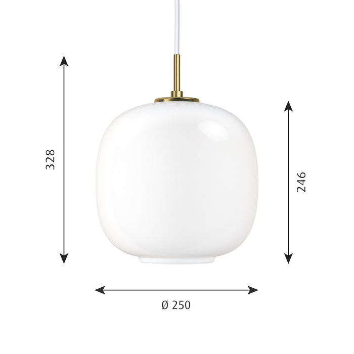 Louis Poulsen VL 45 Radiohus hanglamp Ø250 Brass|Glossy Pale Yellow