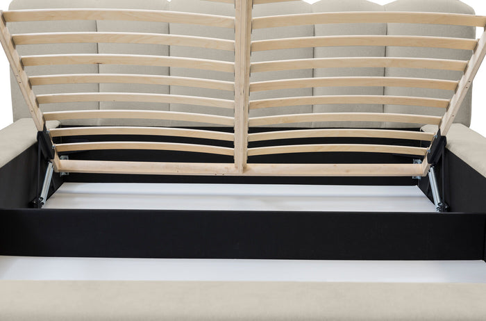 Trae Mobler Dallas 140 x 200 cm Gestoffeerd Bed Taupe