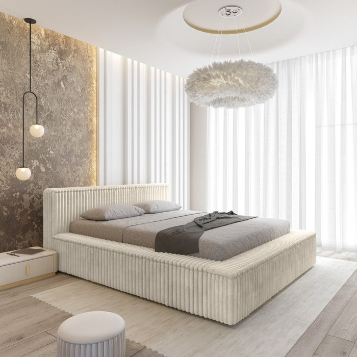 Trae Mobler Melody 180 x 200 cm Gestoffeerd Bed Creme