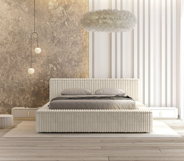 Trae Mobler Melody 180 x 200 cm Gestoffeerd Bed Creme