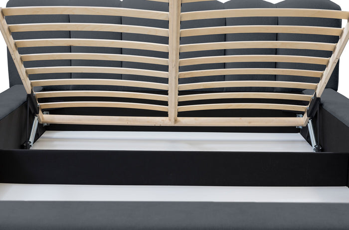 Trae Mobler Dallas 140 x 200 cm Gestoffeerd Bed Donkerblauw