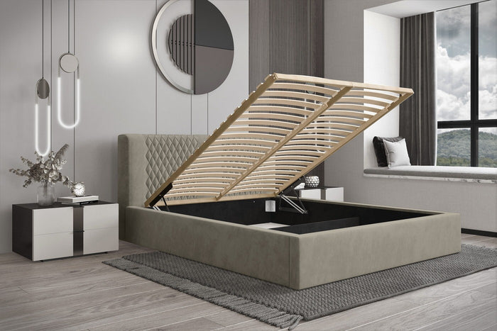 Trae Mobler Montana 160 x 200 cm Gestoffeerd Bed Taupe