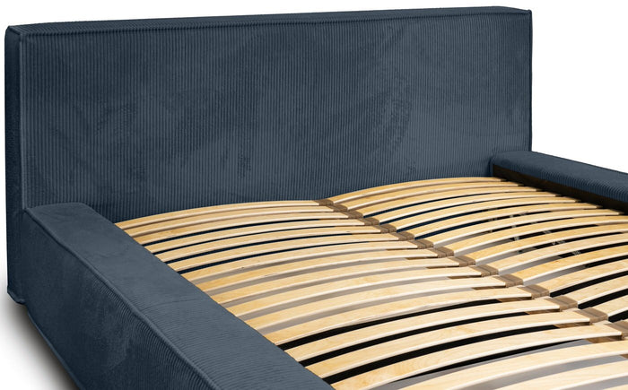 Trae Mobler Harmon 140x200 cm Gestoffeerd Bed Navy Blauw