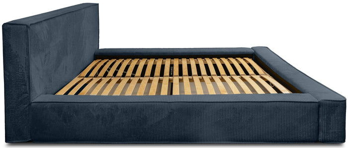 Trae Mobler Harmon 140x200 cm Gestoffeerd Bed Navy Blauw