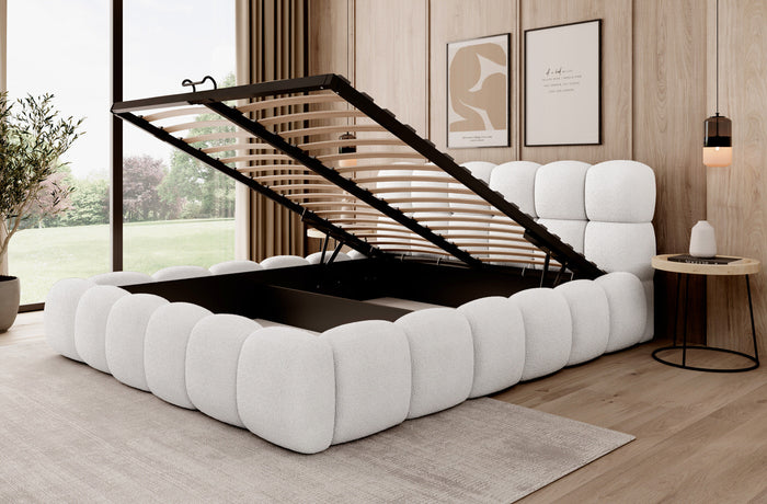 Trae Mobler Boston 160 x 200 cm Gestoffeerd Bed Naturel