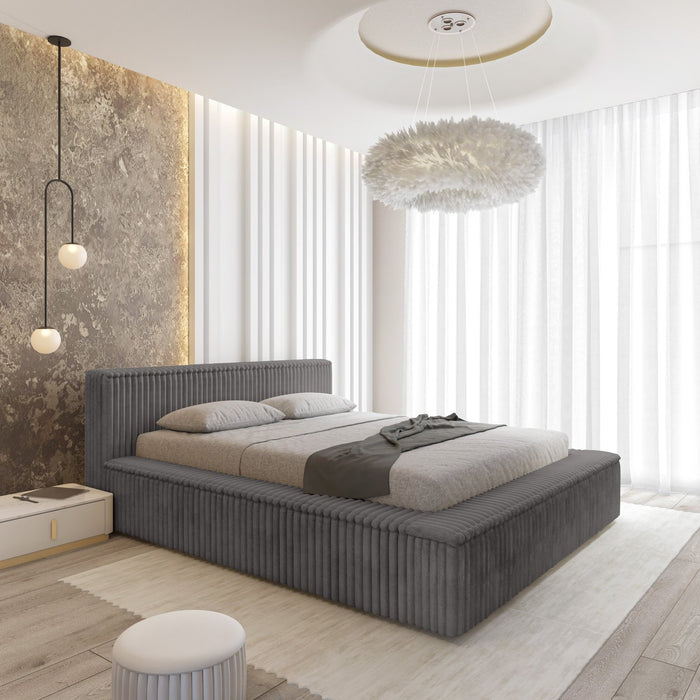 Trae Mobler Melody 160 x 200 cm Gestoffeerd Bed Grijs