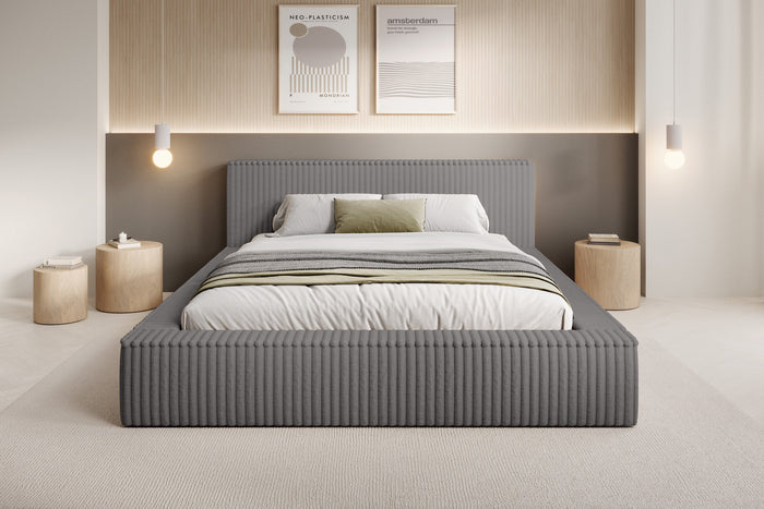 Trae Mobler Melody 160 x 200 cm Gestoffeerd Bed Grijs