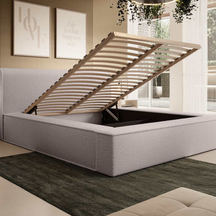 Trae Mobler Fatima 140 x 200 cm Gestoffeerd Bed Taupe
