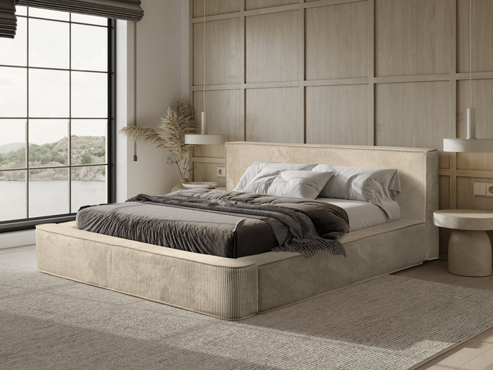 Trae Mobler Harmon 140 x 200 cm Gestoffeerd Bed Beige
