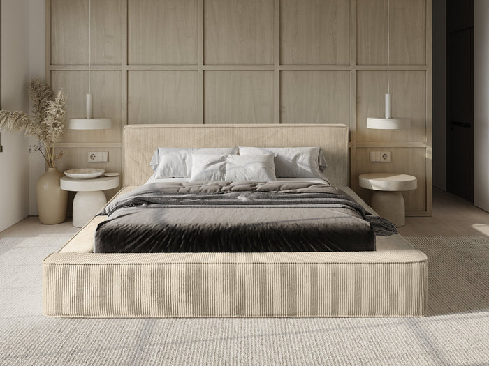 Trae Mobler Harmon 140 x 200 cm Gestoffeerd Bed Beige