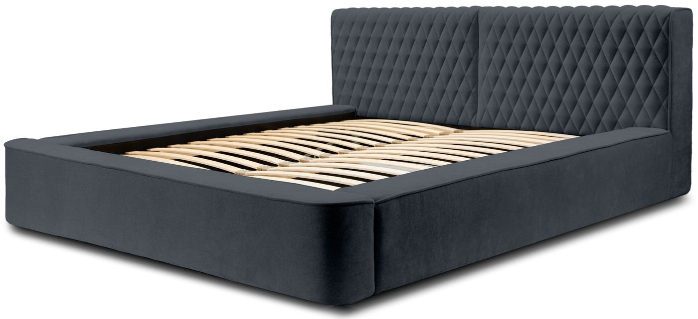 Trae Mobler Azurro 160 x 200 cm Gestoffeerd Bed Donkerblauw