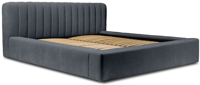 Trae Mobler Como 140 x 200 cm Gestoffeerd Bed Donkerblauw