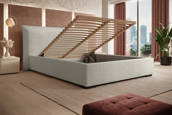 Trae Mobler Nevada 160 x 200 cm Bed Beige Bouclé