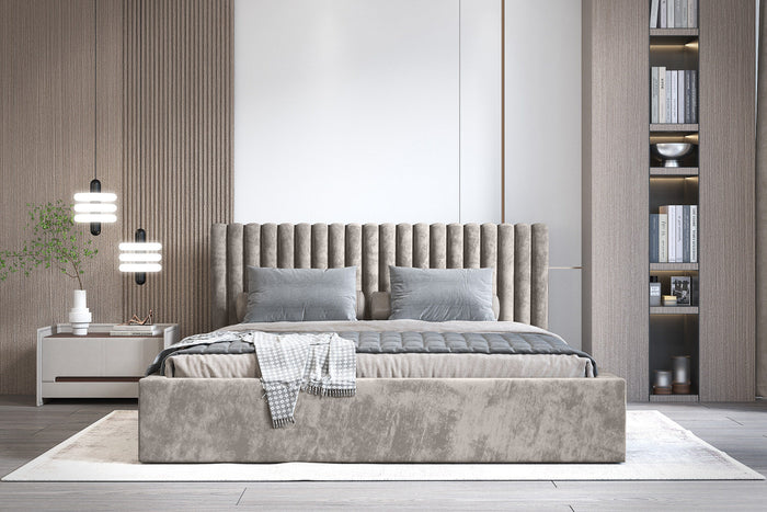 Trae Mobler Vegas 180 x 200 cm Gestoffeerd Bed Grijs