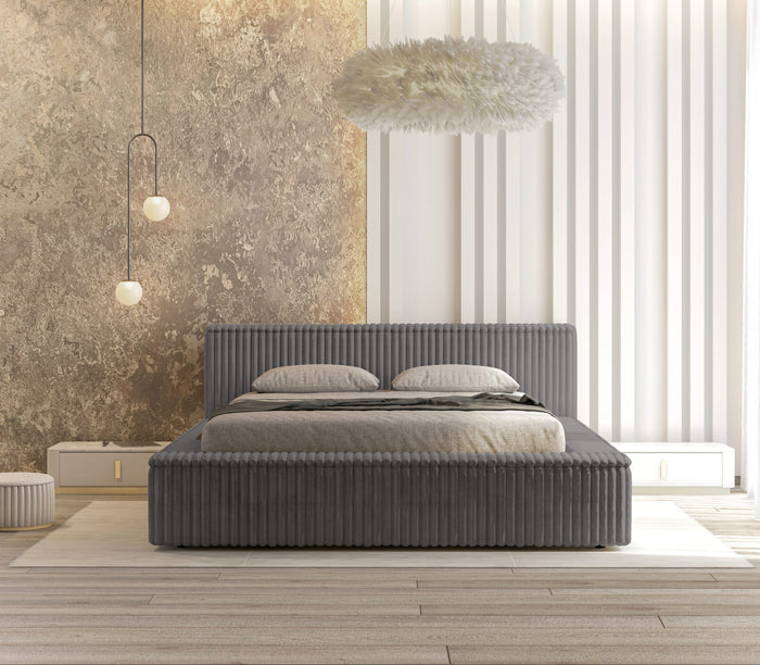 Trae Mobler Melody 140 x 200 cm Gestoffeerd Bed Grijs