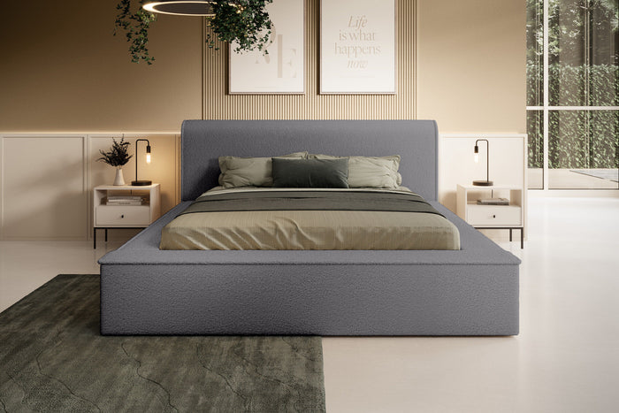 Trae Mobler Fatima 140 x 200 cm Gestoffeerd Bed Tingrijs